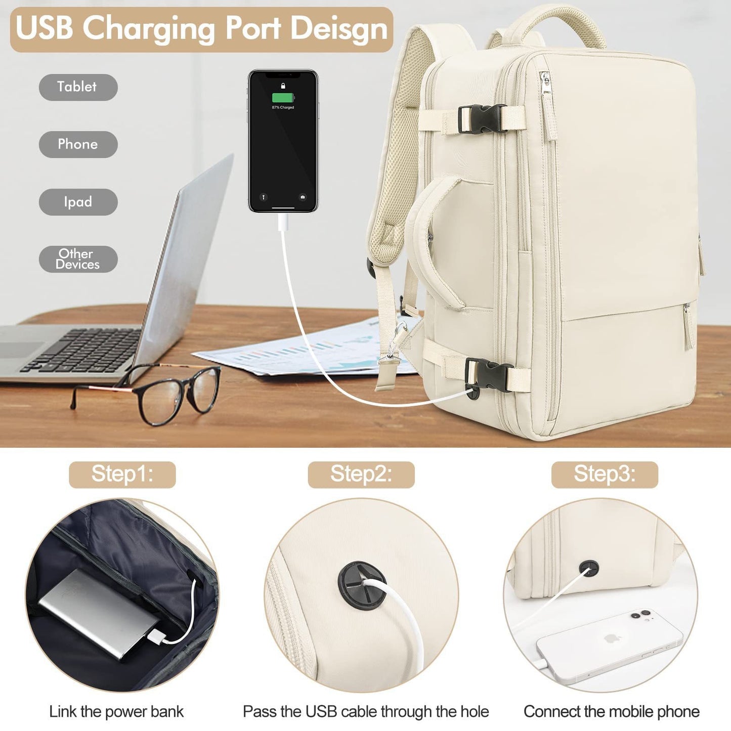 Graceful Stylish Women's Large Capacity Computer Backpacks