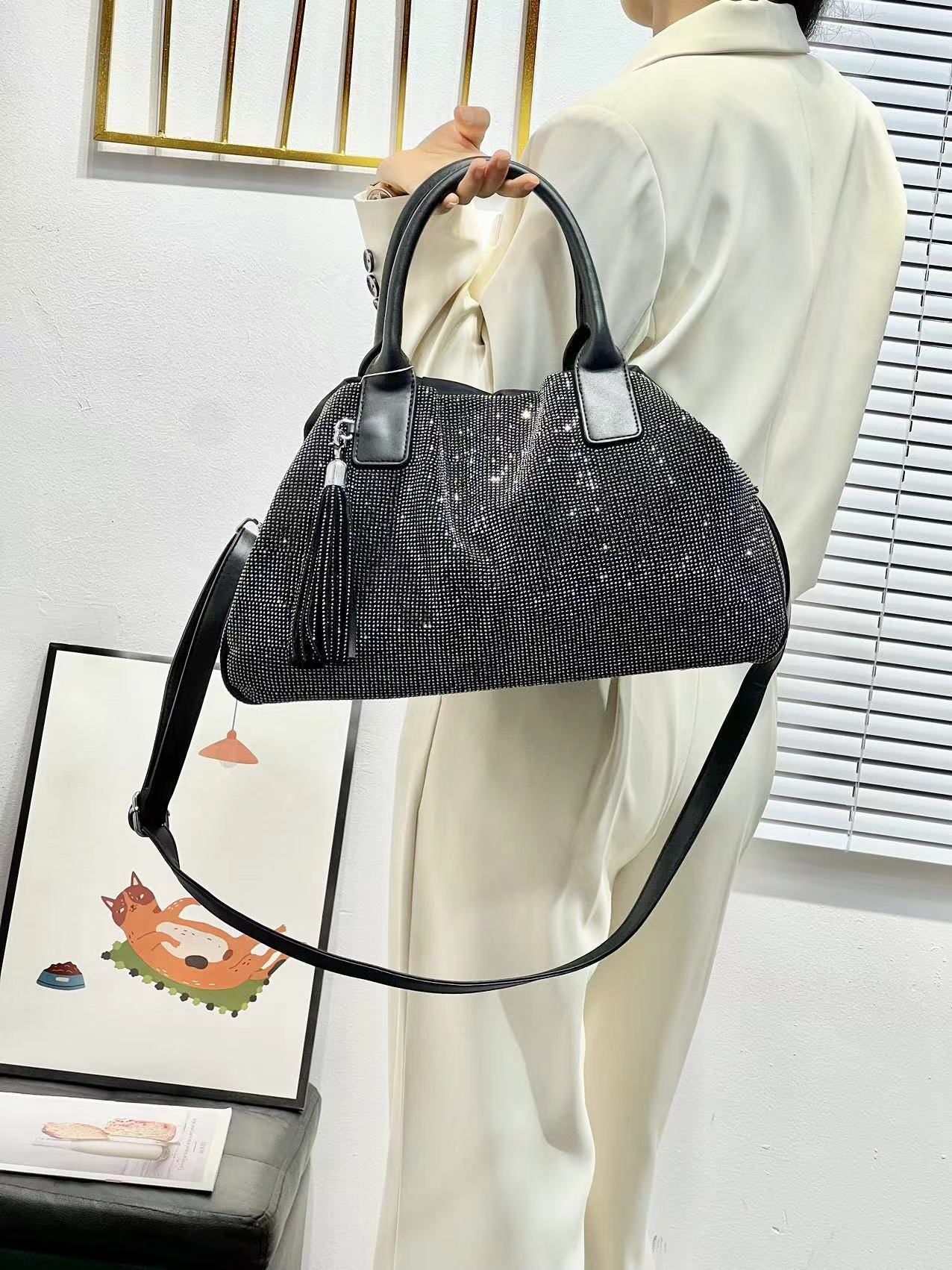 Women's Rhinestone Fashion Shiny Large Capacity Handbags