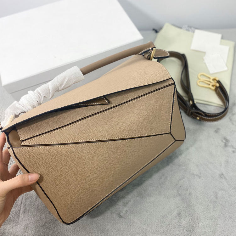 Geometric Cowhide Stitching Pillow Retro One Shoulder Bags