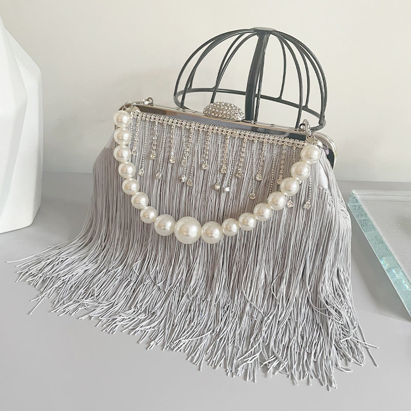 Banquet Hand Tassel Rhinestone Female Dinner Handbags