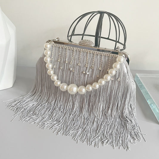 Banquet Hand Tassel Rhinestone Female Dinner Handbags