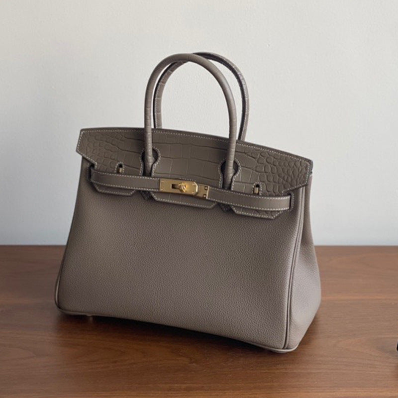 Women's Calfskin With Crocodile Top Layer Leather Handbags