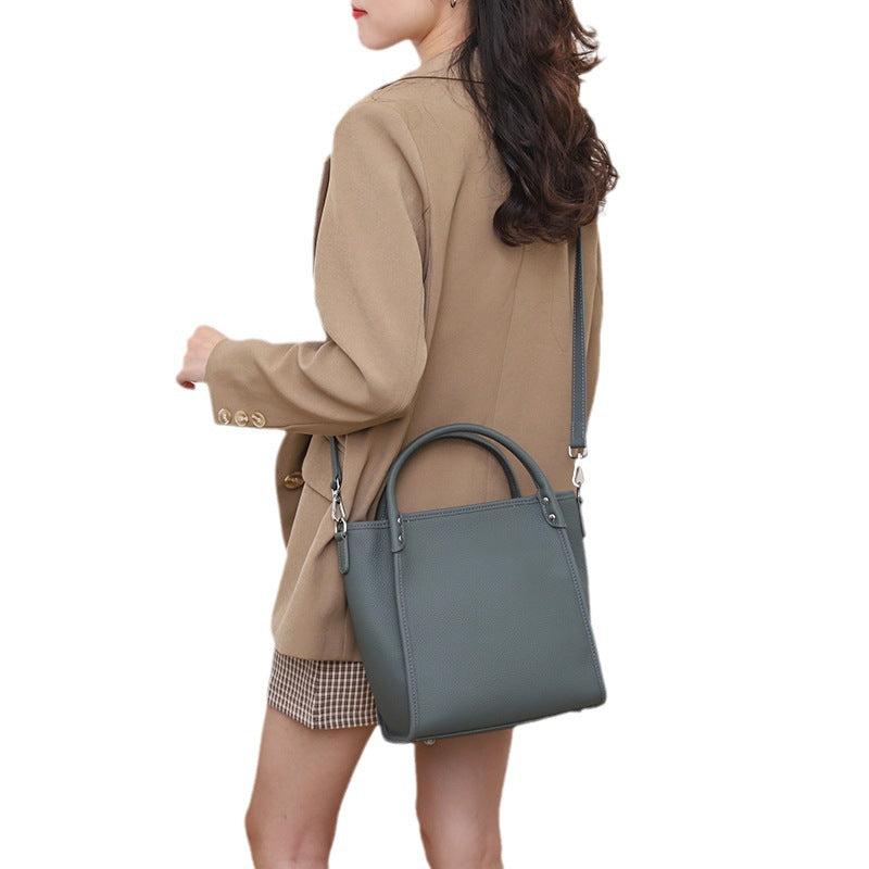 Women's Commuter Niche High-grade First Layer Cowhide Large Capacity Handbags
