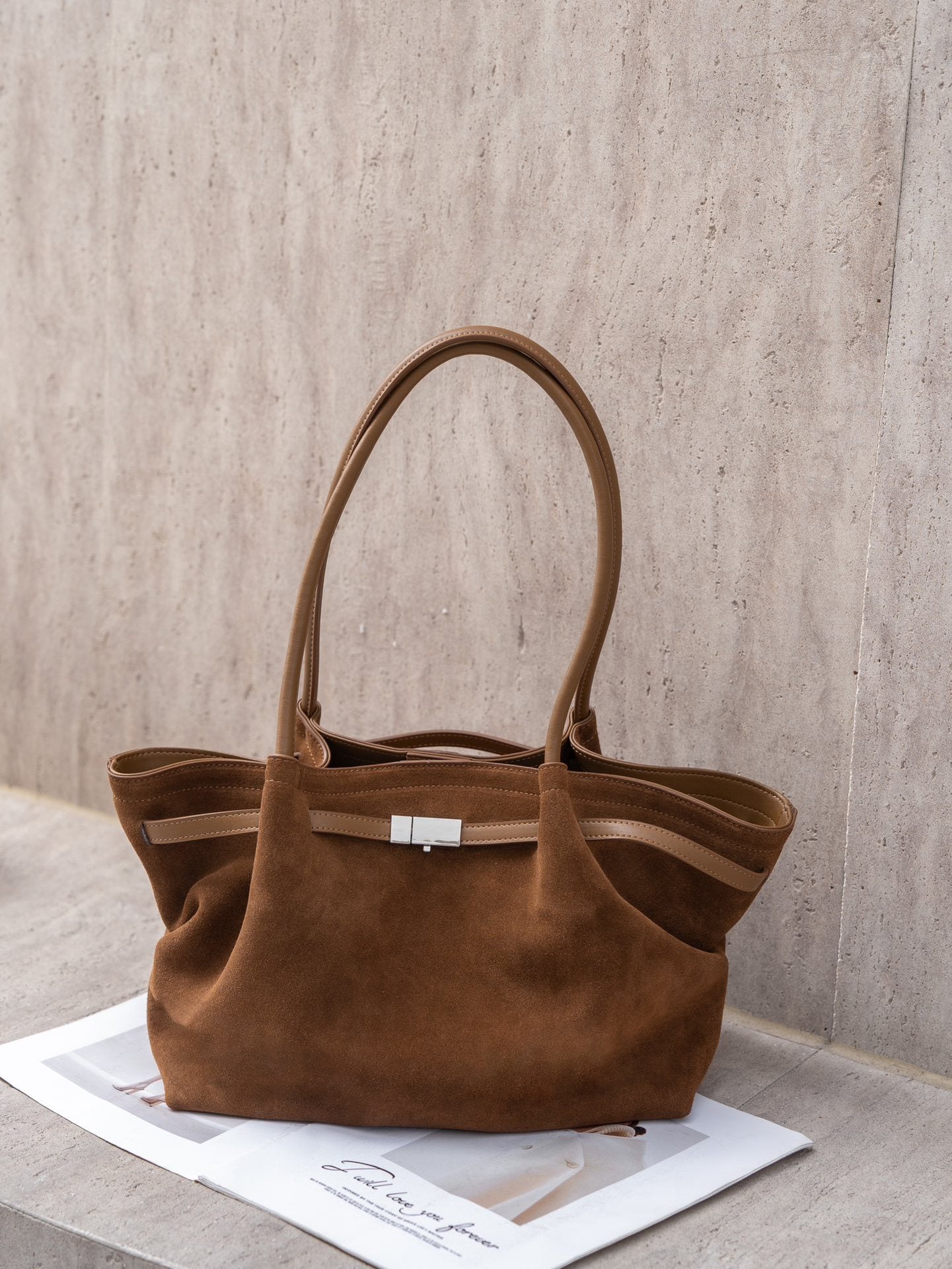 Classy Niche Design Frosted Suede Portable Handbags