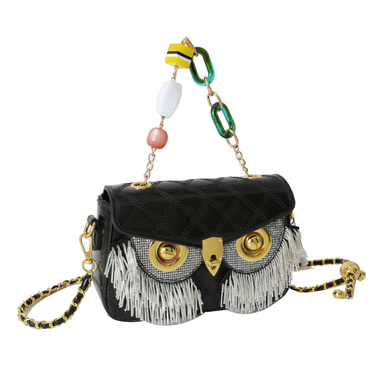 Women's Detachable Light Luxury Owl Mask Shape Shoulder Bags