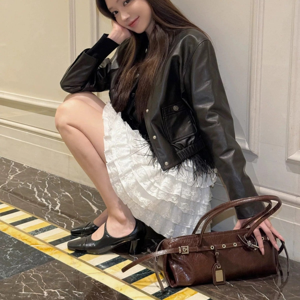 Women's High-grade Retro Minority Genuine Leather Sausage Portable Crossbody Bags
