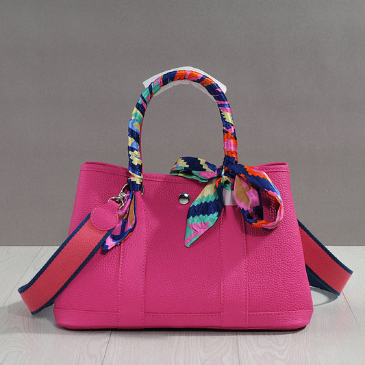 Women's Cowhide Leather Portable Big Shopping Shoulder Bags