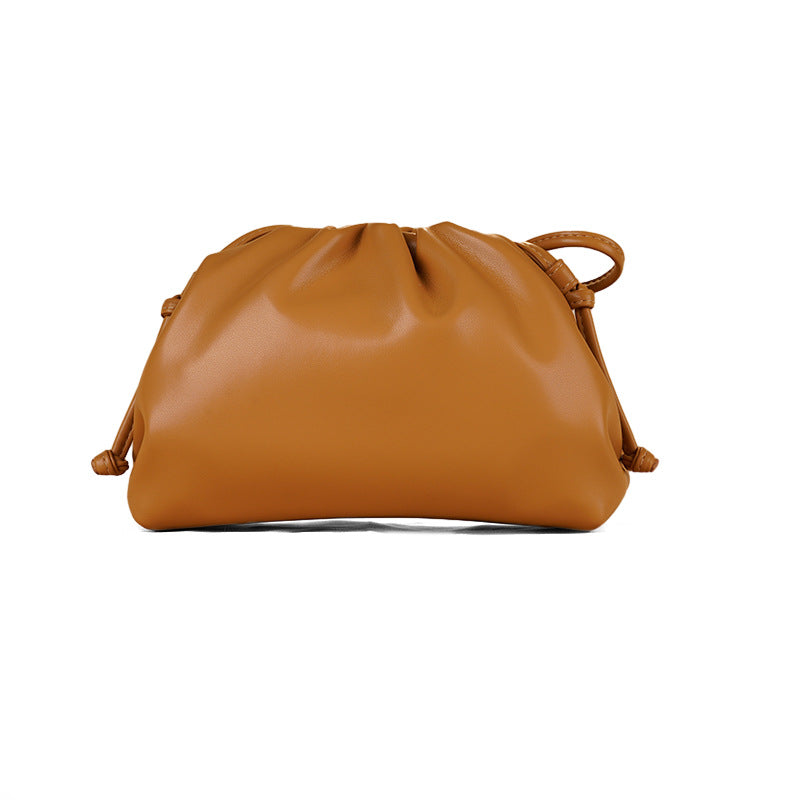 Korean Style Solid Color Soft Leather Clutch Shoulder Bags