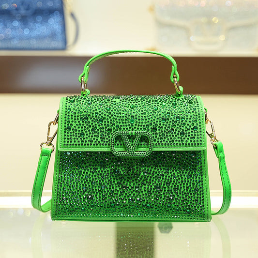 Women's Light Diamond High Quality Fashion Rhinestone Letters Crossbody Bags