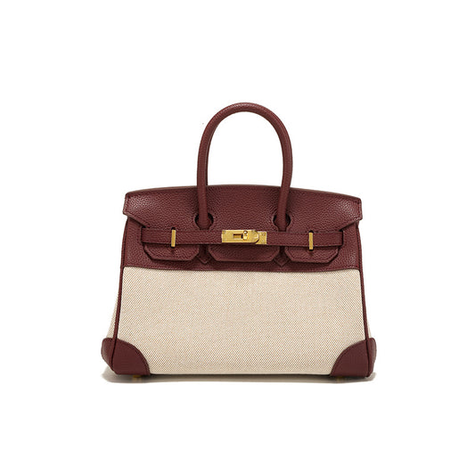 Women's Canvas Patchwork Easy Matching Contrast Color Handbags