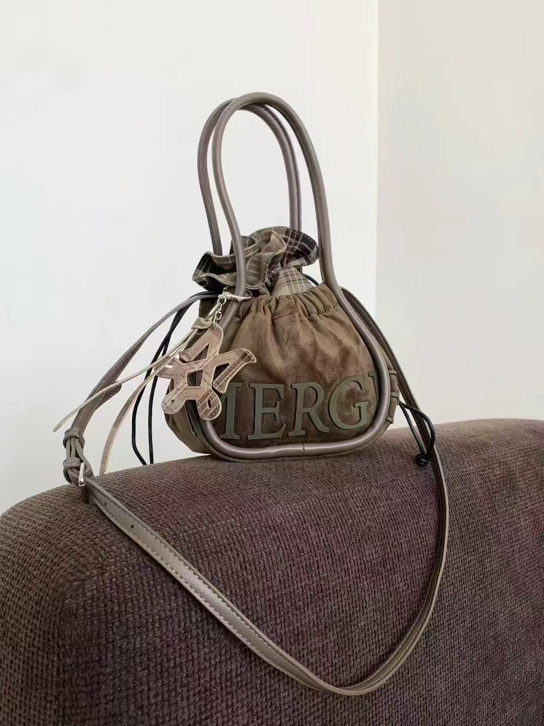 Medium Large Capacity Totes Deerskin Veet Shoulder Bags