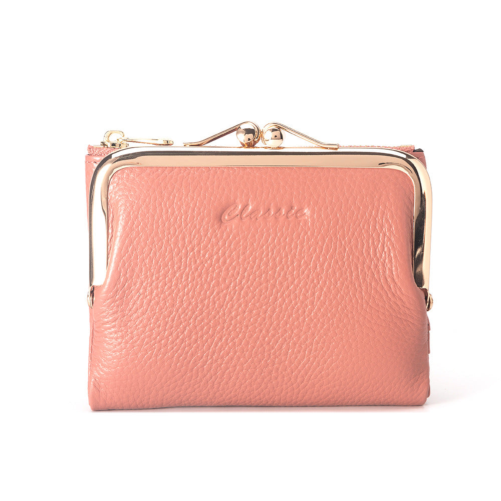 Women's Short Chic Genuine Leather Litchi Pattern Ladies Wallets