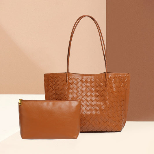 Women's Capacity Hand-woven Versatile High Quality Commuter Shoulder Bags