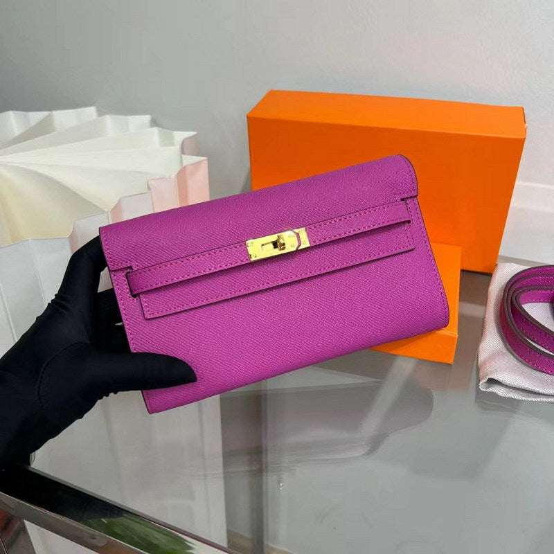 Pattern Kelly Gold Mid-length Clutch Genuine Ladies Wallets