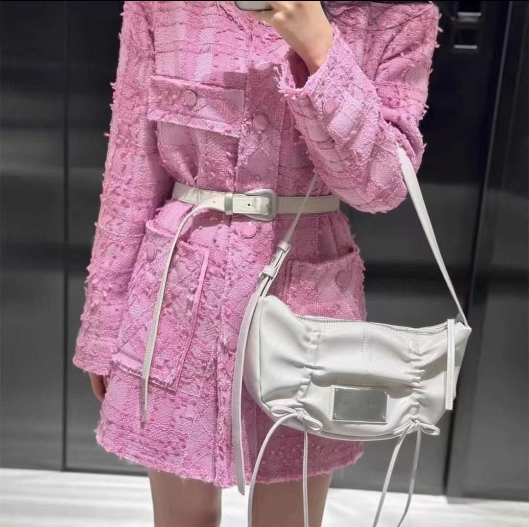 Women's Classic Niche Pleated Underarm Motorcycle Crossbody Bags