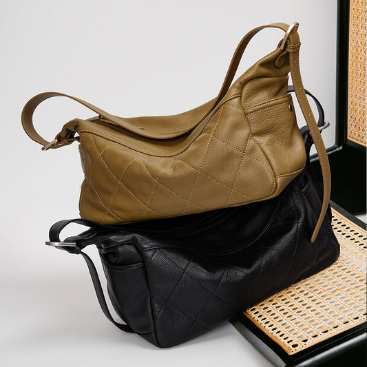 Elegant Women's Commuter Zipper Rhombus High-grade Tote Bags