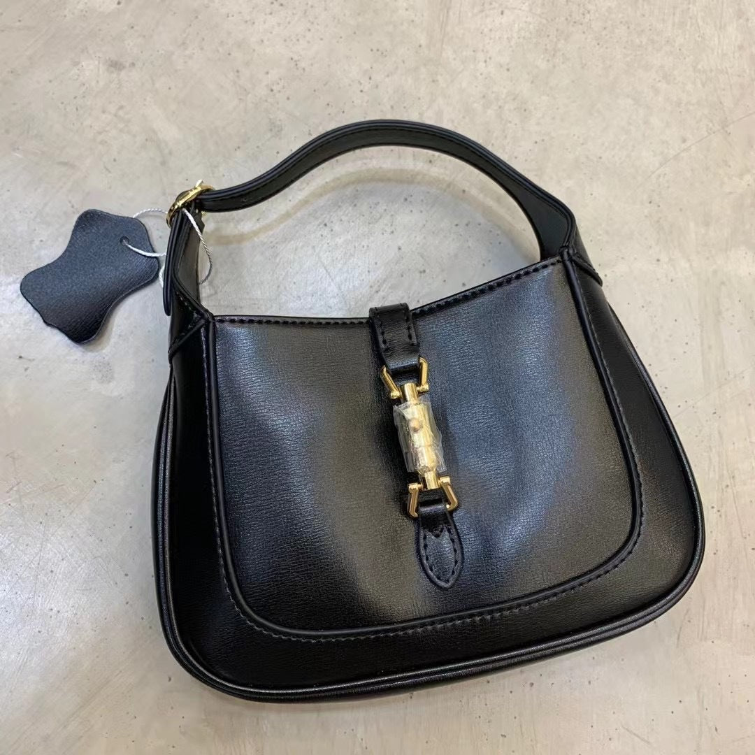Women's Genuine Leather French Underarm Baguette Portable Shoulder Bags