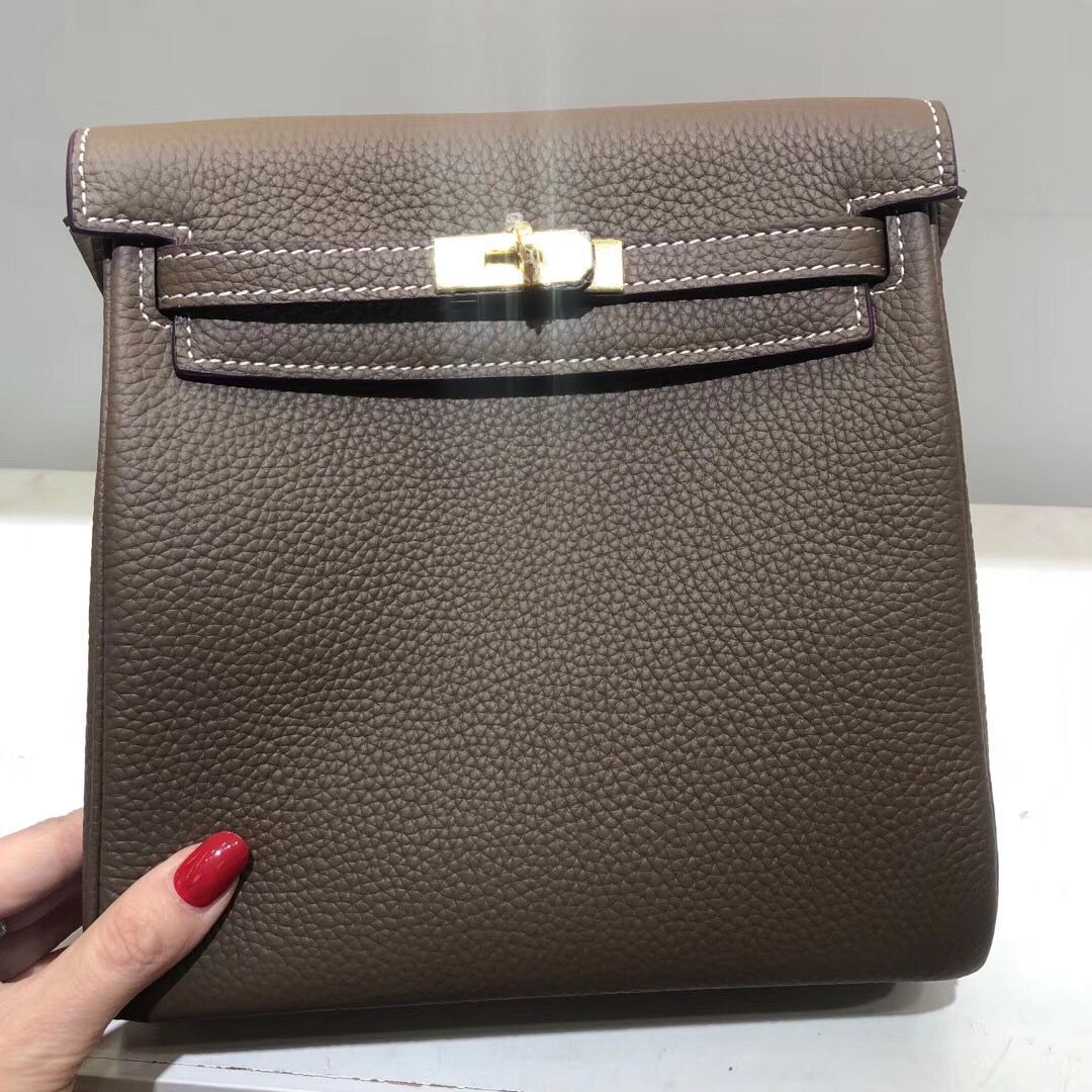 Women's Lychee Pattern Top Layer Leather For Backpacks