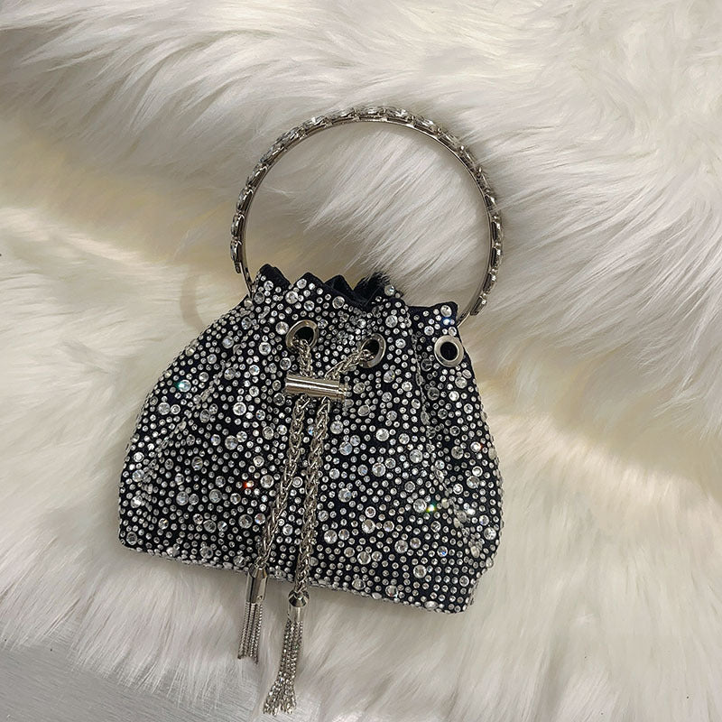 Shiny Colorful Crystals Polka Dot Niche High Handbags