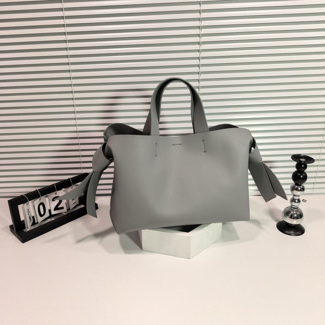 Women's Swedish Niche Genuine Leather Simple Bow Handbags