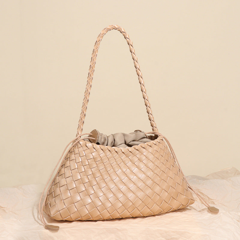 Women's French Fashion Hand-woven Portable Vegetable Basket Shoulder Bags