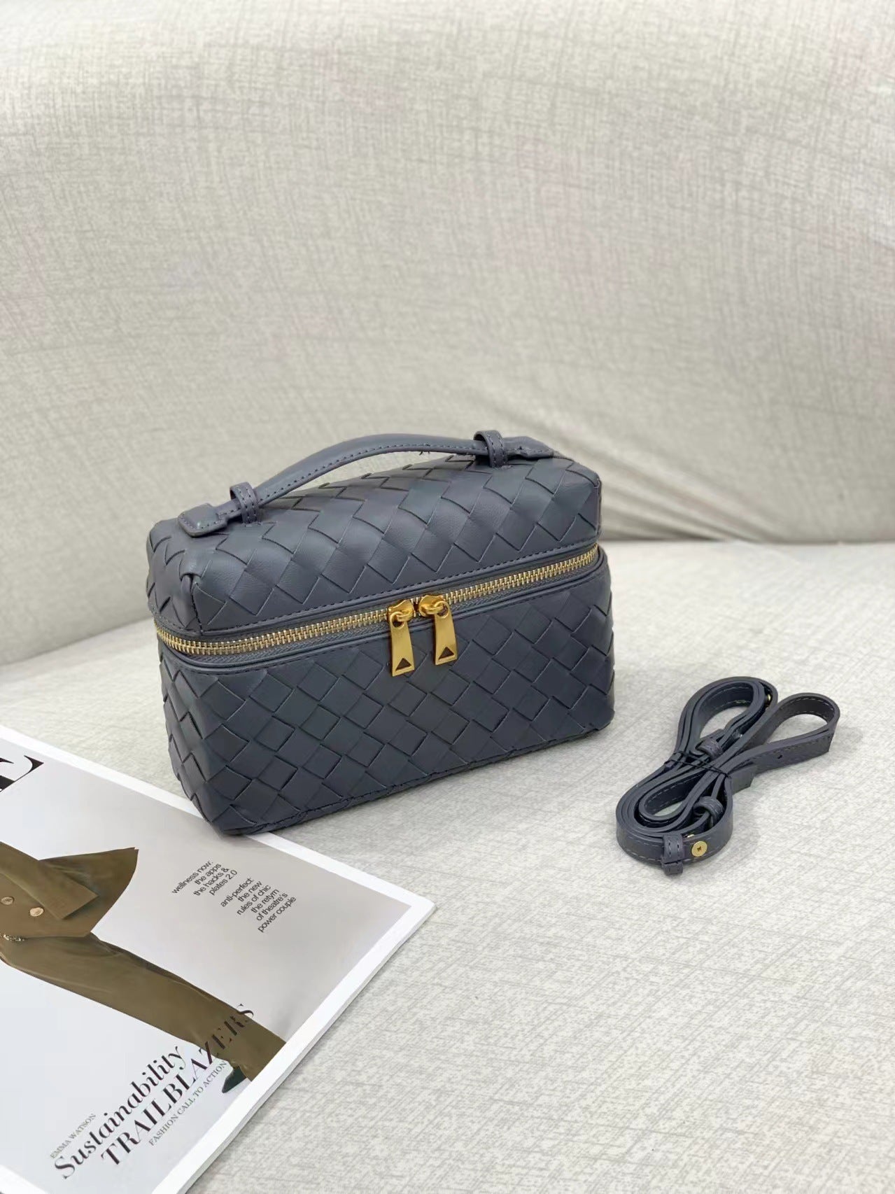 Leather Hand-woven Vintage Weave Lunch Box Backpacks