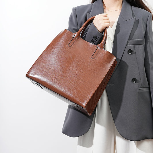 Women's Fashion Genuine Leather Commute Large Capacity Bags