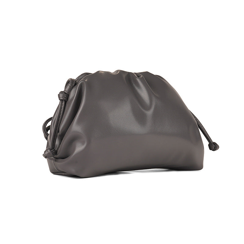Korean Style Solid Color Soft Leather Clutch Shoulder Bags