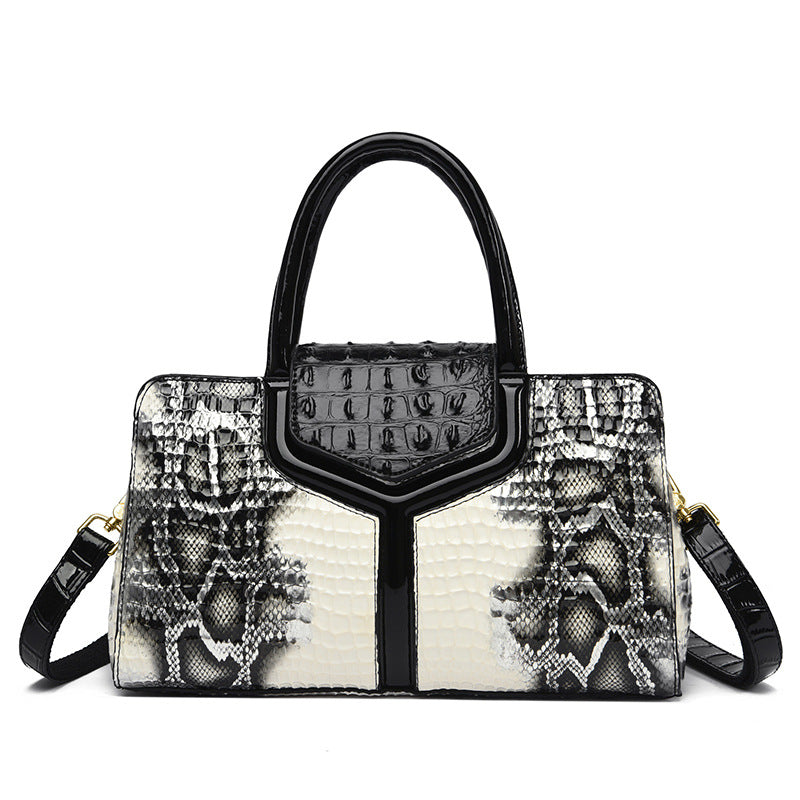 Women's High-grade Snake Pattern Fashion Retro Large Handbags