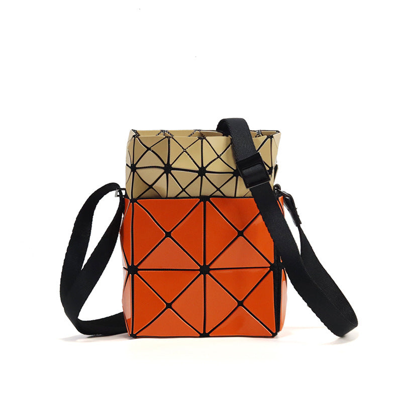 Women's Bird's Nest Contrast Color Box Geometric Shoulder Bags