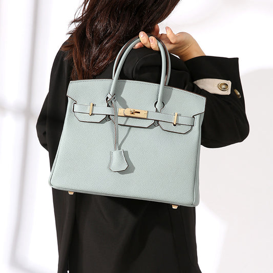 Women's Line First Layer Cowhide Handmade Genuine Bags