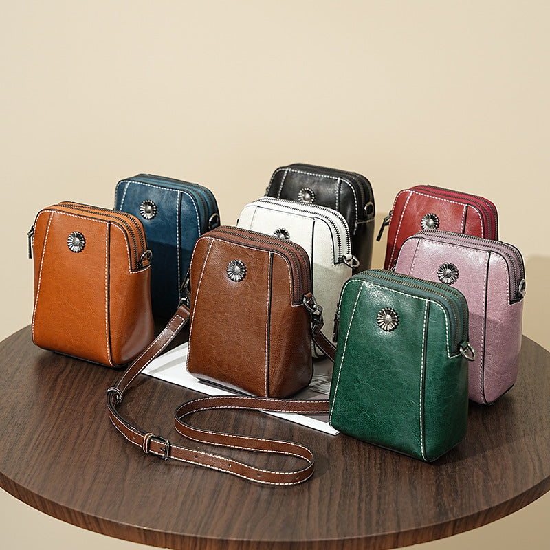 Women's Mobile Summer Simple Leather Lightweight High-grade Crossbody Bags
