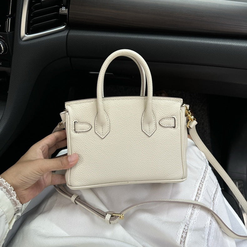 Women's Layer Cowhide Lychee Pattern Genuine Leather Handbags