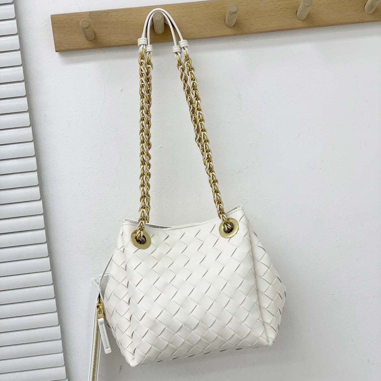 Women's Parachute Handmade Genuine Leather Woven Commuter Crossbody Bags