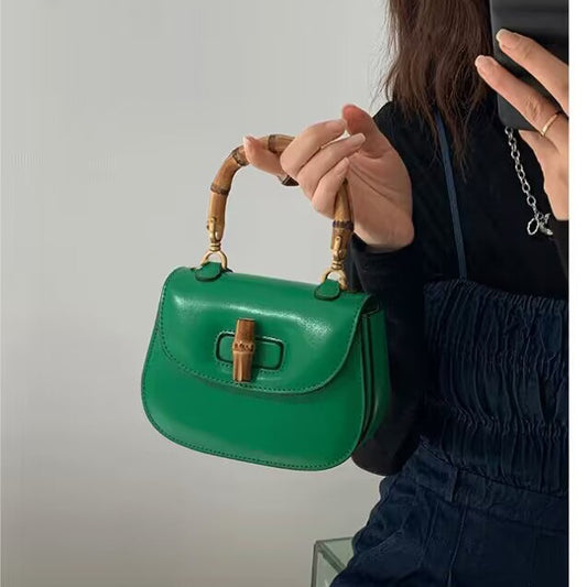 Women's Bamboo Vintage Saddle Niche Fashion Oblique Bags