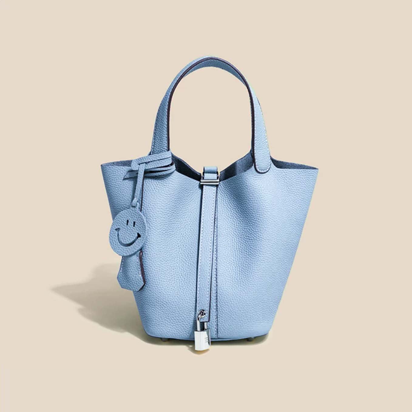 Women's Layer Cowhide Vegetable Basket Versatile Genuine Handbags