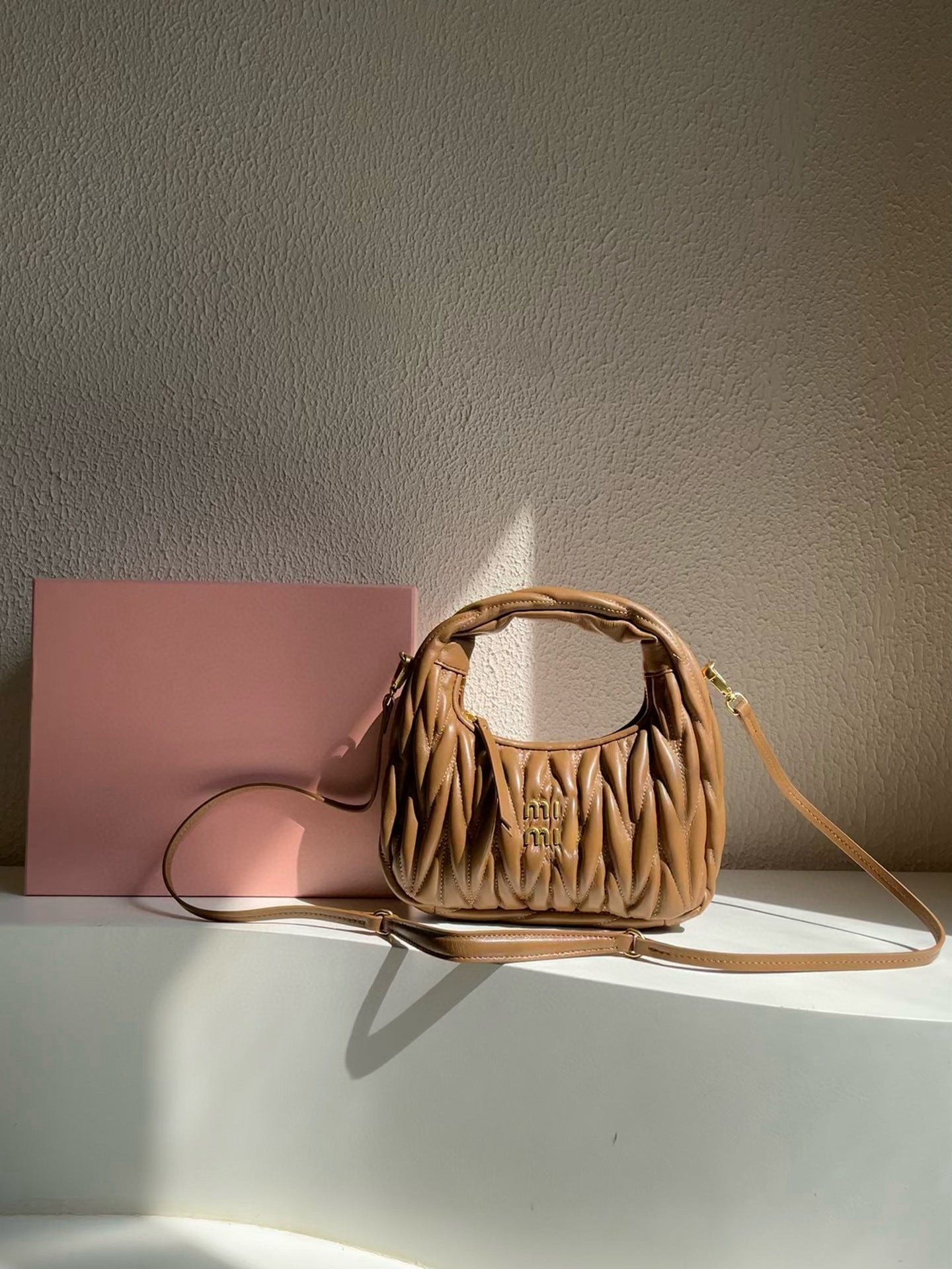 Classy Sheepskin Underarm Pleated Diamond Pattern Crossbody Bags