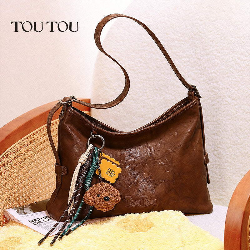 Women's Retro Autumn High-grade Imitation Vegetable Tanned Crossbody Bags