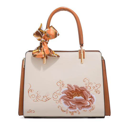 Women's Day Gift Embroidery Chinese Style Large Capacity Portable Lady Handbags