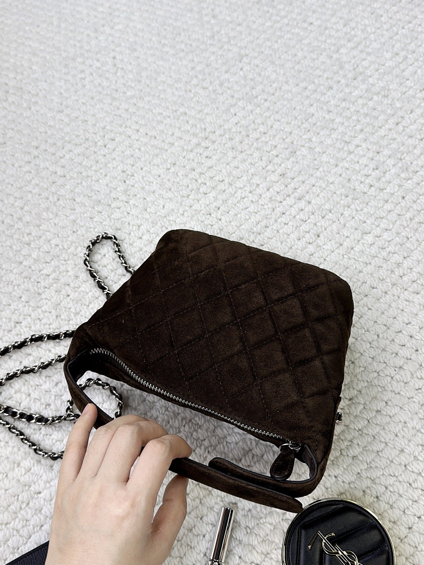 Women's Classic Style Diamond Chain Lunch Box Shoulder Bags