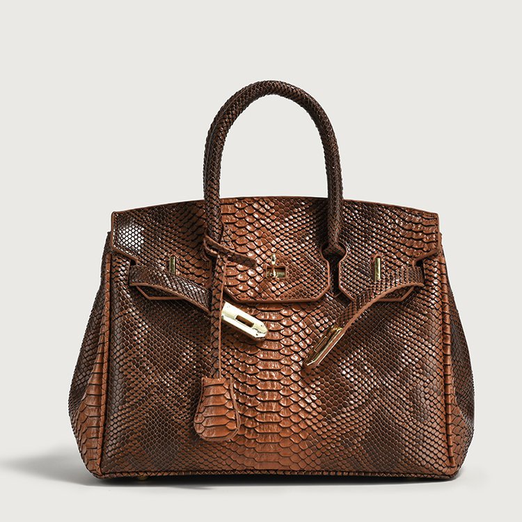 Women's Snakeskin Pattern Trendy Large Capacity Bags