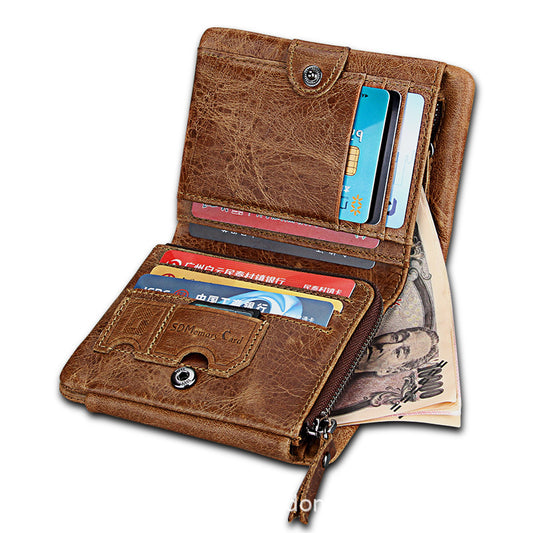 Beautiful Retro Leather For Man Cowhide Men's Wallets