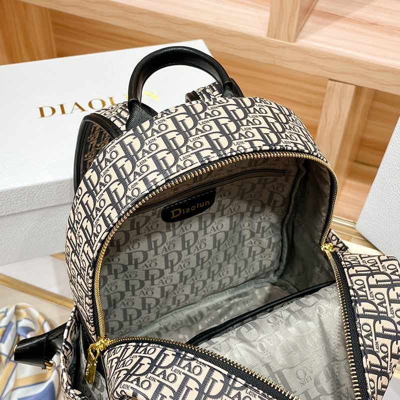 Women's Fashion Letters Large Capacity Printed Fashionable Backpacks