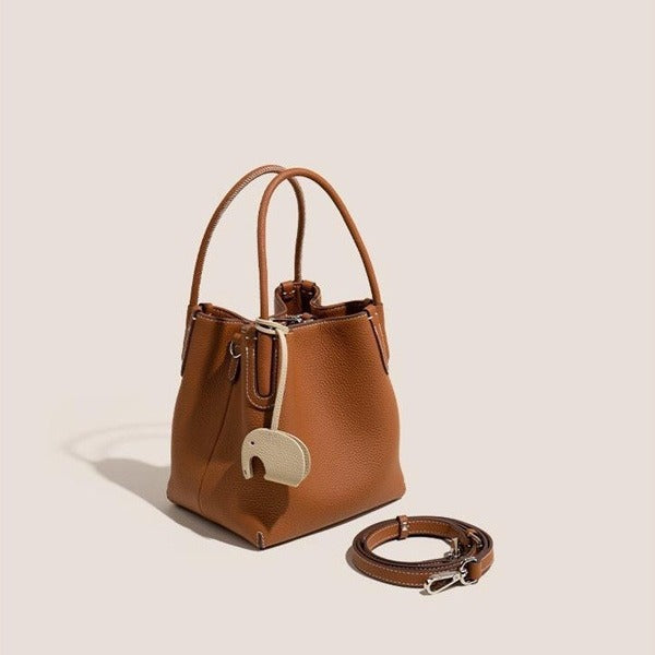 Women's Leather First Layer Cowhide Vegetable Basket Fashion Shoulder Bags