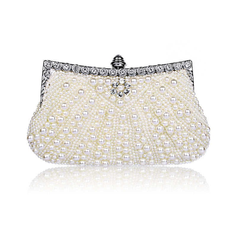 Women's Elegant Pearl Dinner Clutch Banquet Commuting Evening Bags