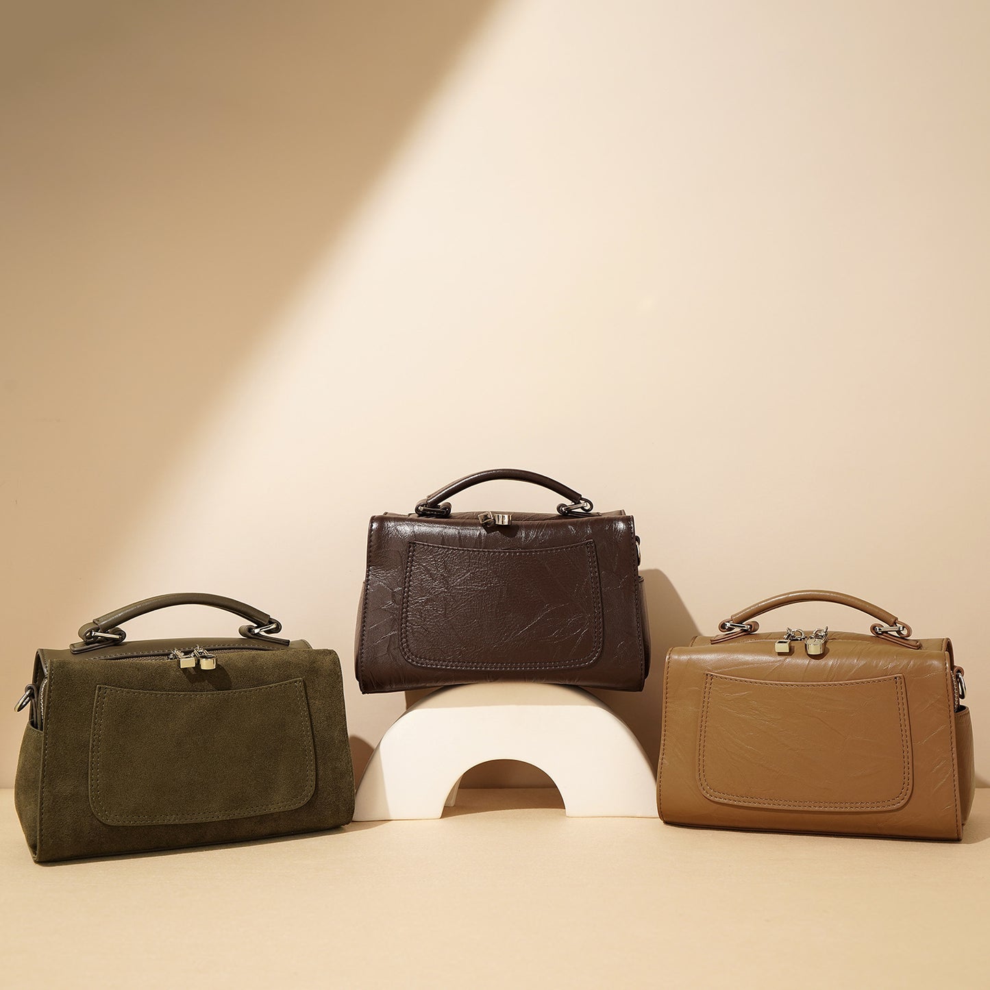 Layer Cowhide Box Genuine Leather Simple Shoulder Bags