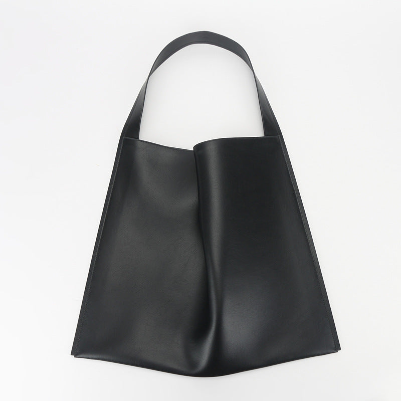 Women's Genuine Leather Made Korean Simple Large Capacity Shoulder Bags