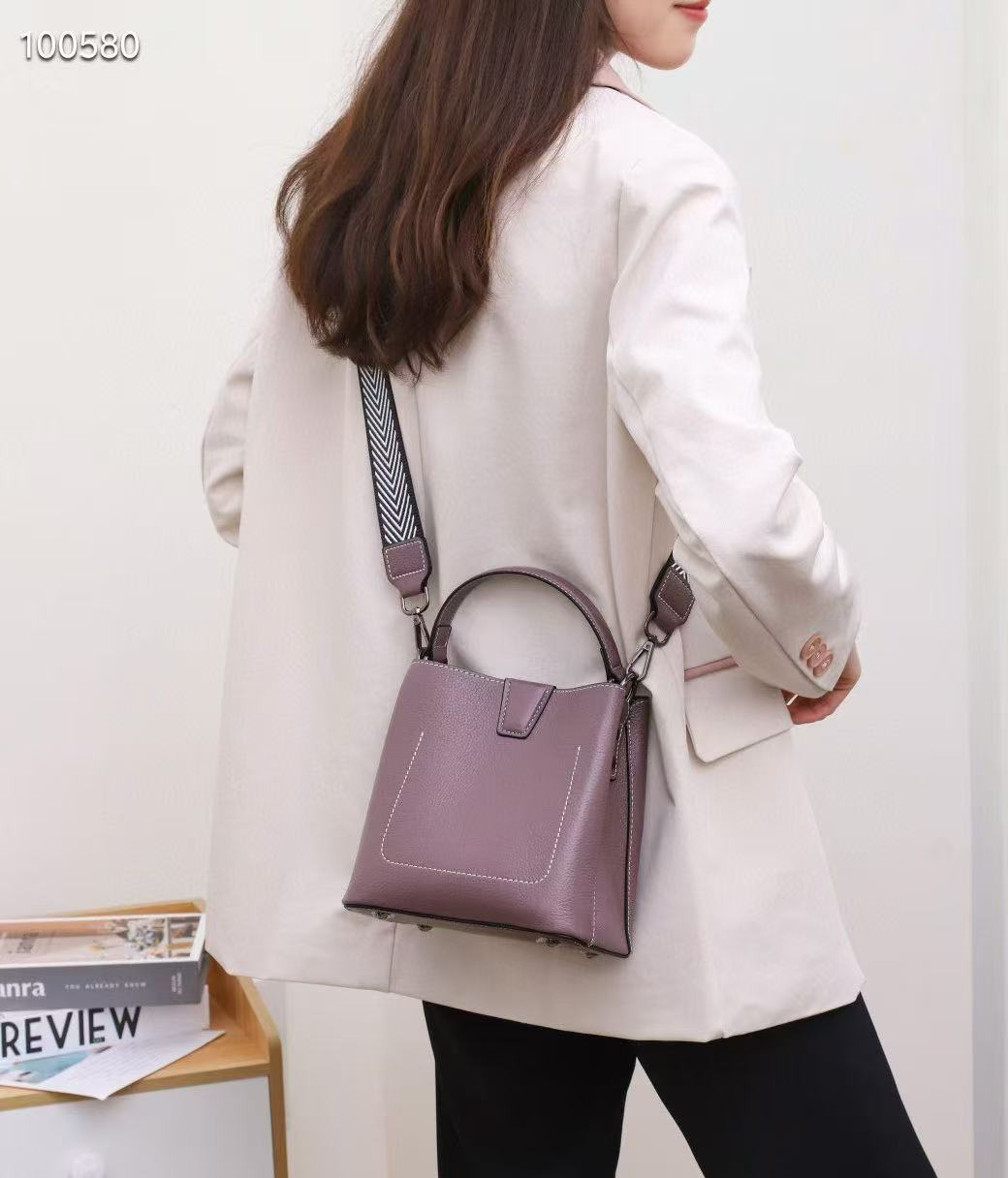 Women's Layer Cowhide Live Broadcast Fashionable Stylish Shoulder Bags