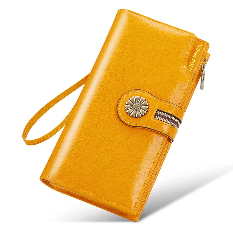 Women's Paul High-grade Leather Long Cowhide Swiping Ladies Wallets