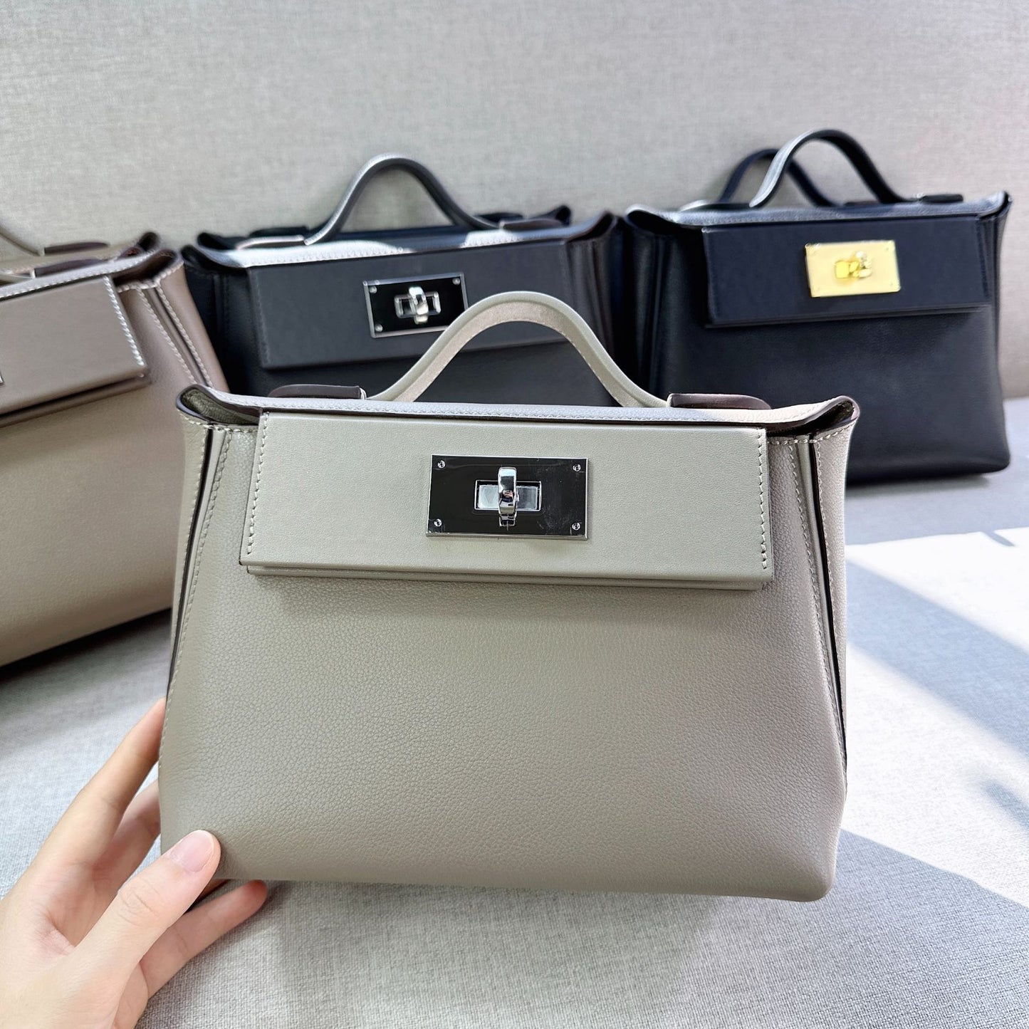 Women's Top Layer Leather Cowhide Kelly Wings Crossbody Bags
